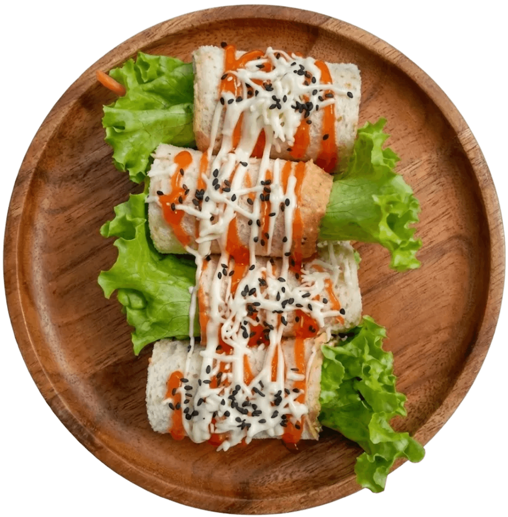 Sandwich Roll dengan isian sayuran yang digulung