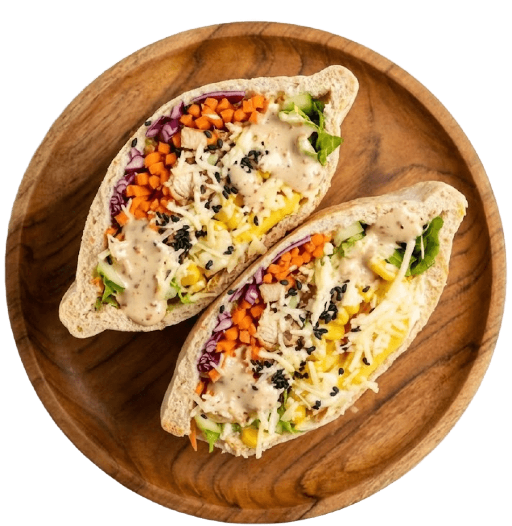 Sandwich Gandum dengan isian sayuran dan telur